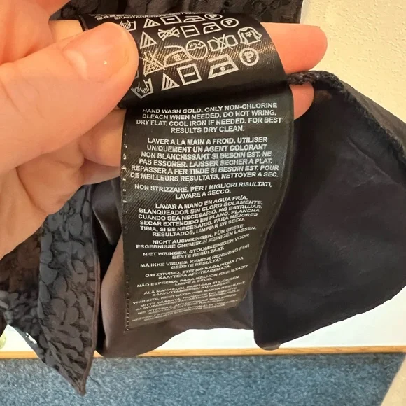 Marciano Vneck Black Lace Lined Cutout Mini Dress Size 4 - Picture 8 of 10